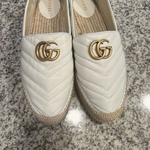 White platform Gucci espadrilles